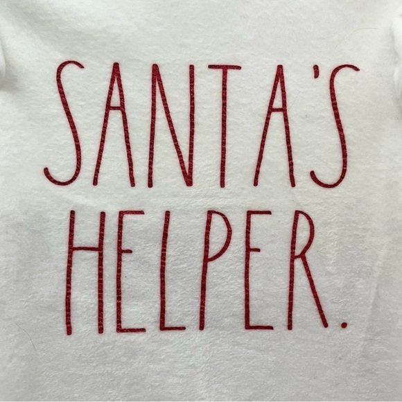 Rae Dunn SANTA’S HELPER Christmas Leggings Long Sleeves Ruffle Kids Sweatshirt - Picture 3 of 7